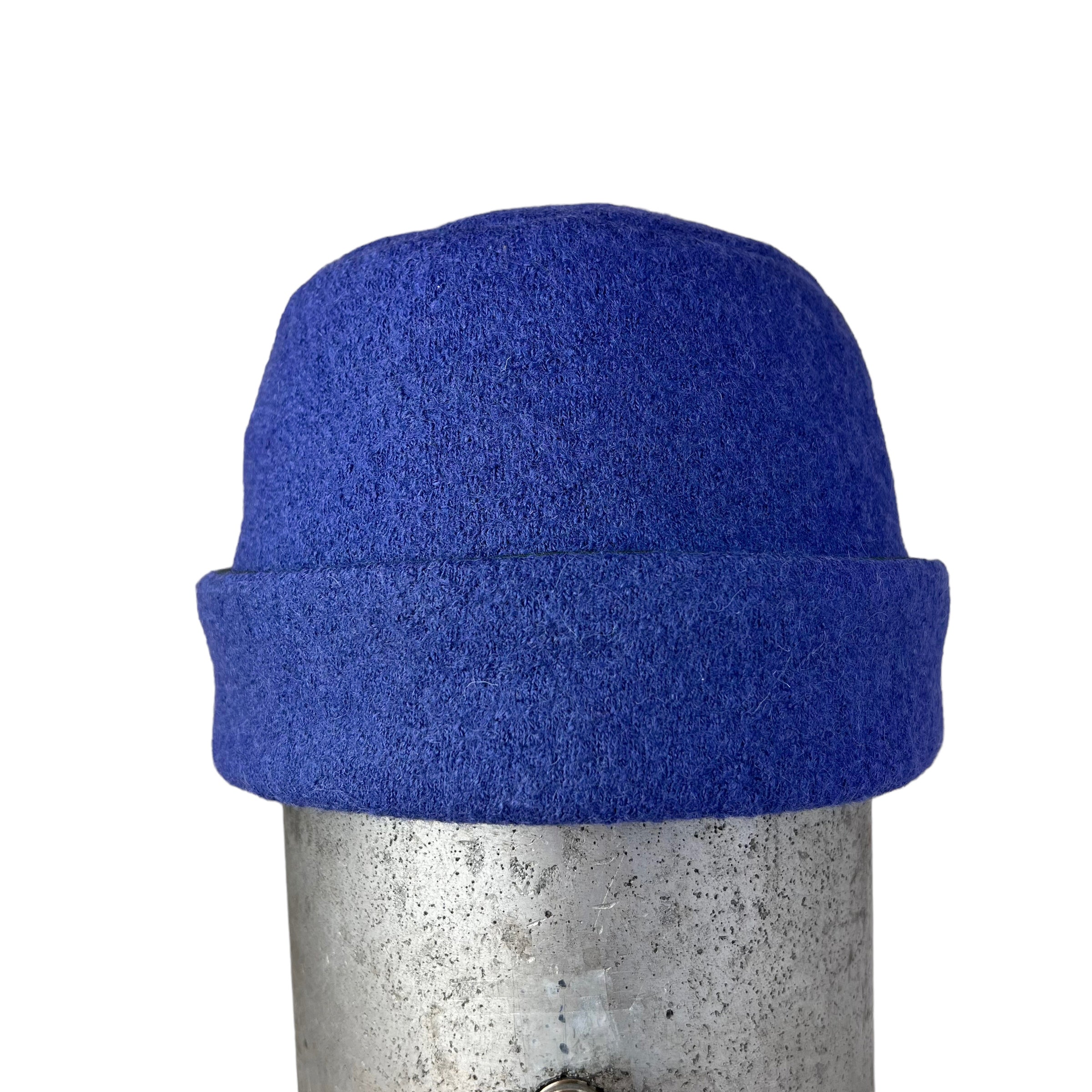 Royal Blue Pillbox Hat buy in Mohair Wool with Confetti Accents | Women's Blue Pillbox Sweater Hat for Fall Autumn Winter