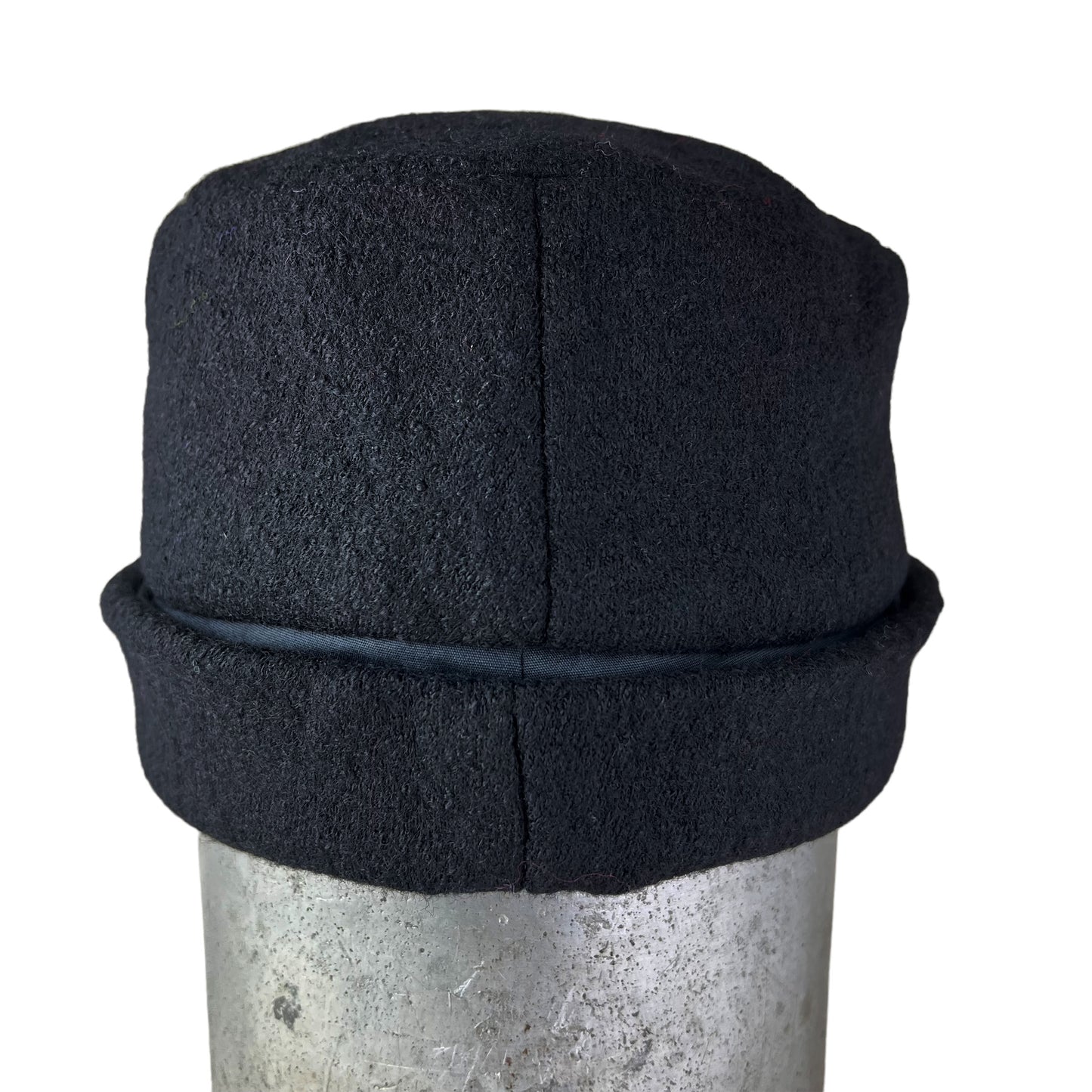 Hedy Wool Pillbox Hat Large Black