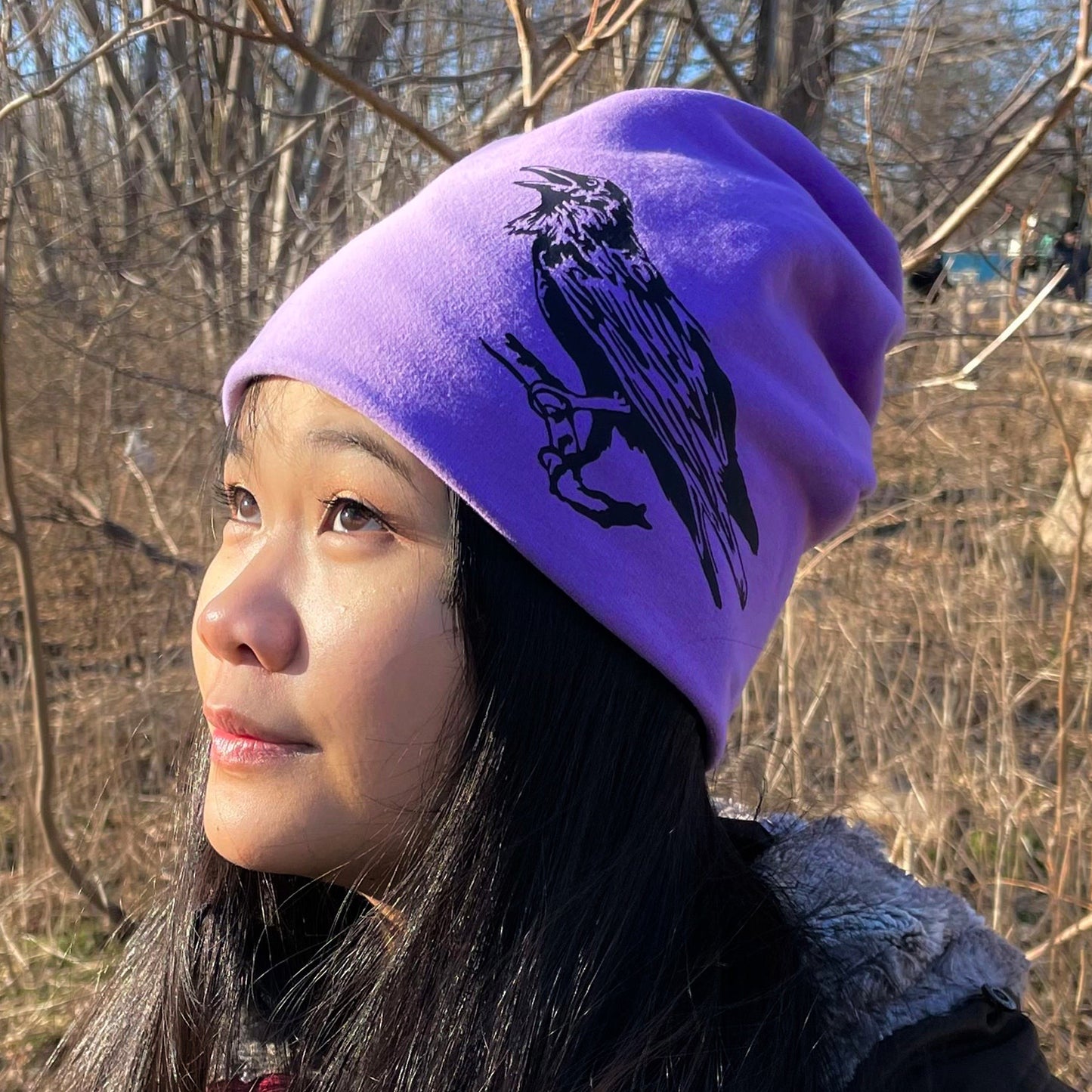 Raven Slouchy Toque Hat Lilac Pink