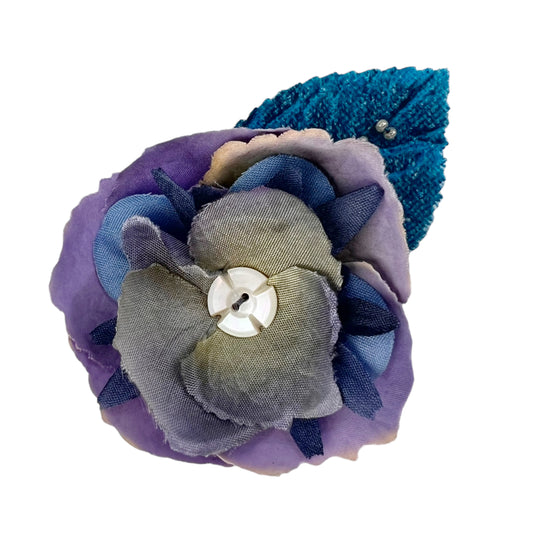 Small Flower Hat Clip Blue Purple