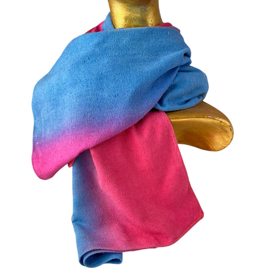 Silk Shawl Wrap Scarf Hand Dyed Pink Blue Red