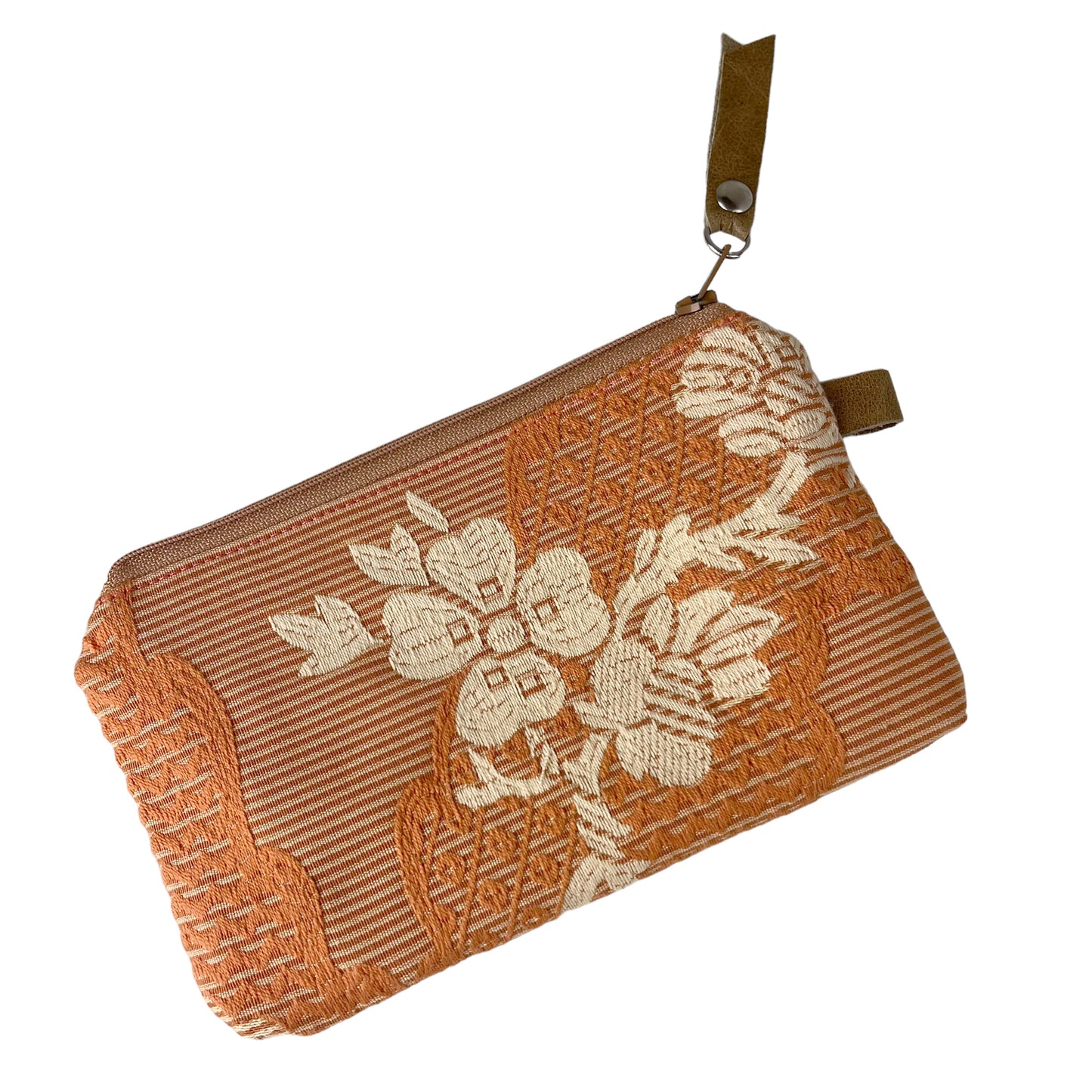 Small Zipper Card Tapestry Wallet Peach Patchwork