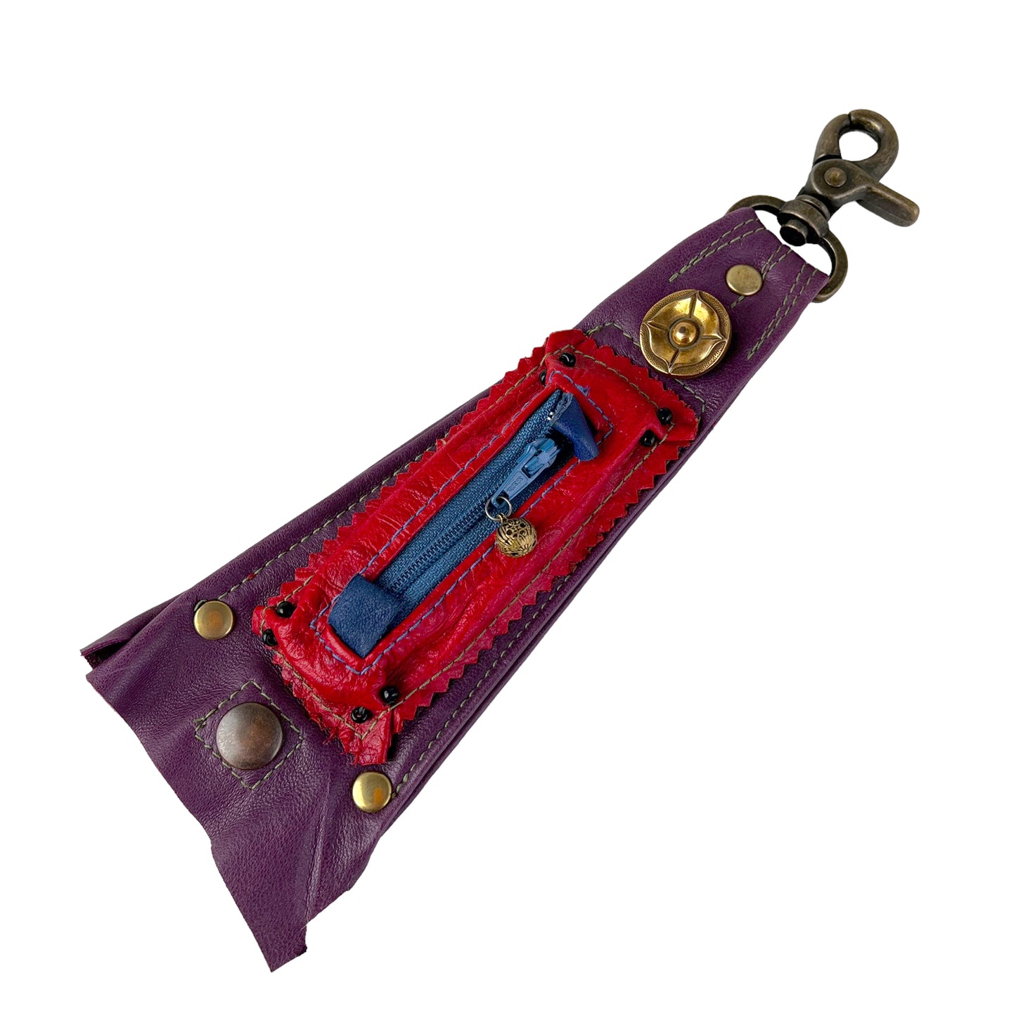 Zephr Talisman Leather Spring Hook Pocket Attachable ZE10 Purple