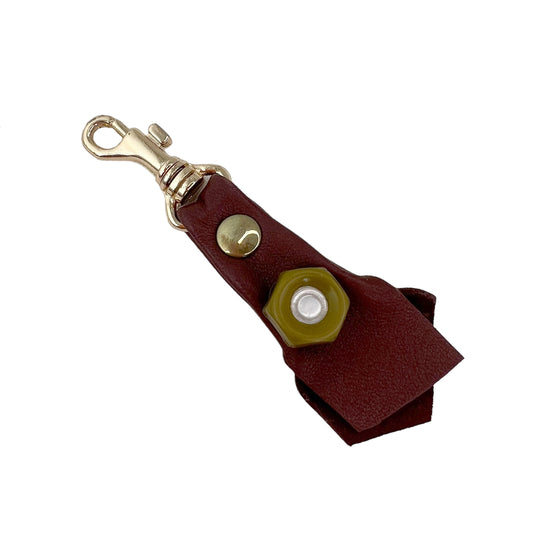Zipper Fob Clay Brown Lamb Leather Spring Hook