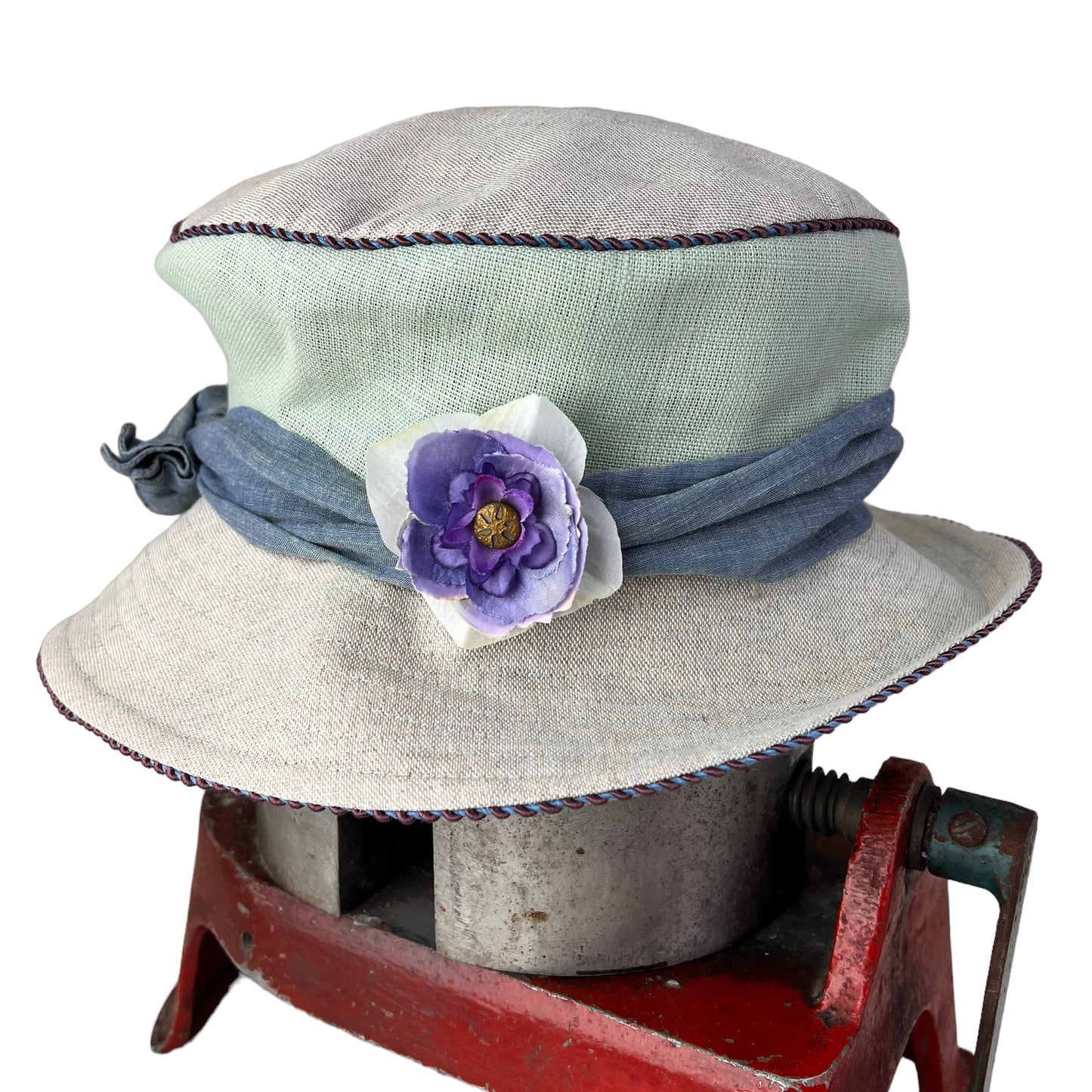 Small Flower Hat Clip Light Purple